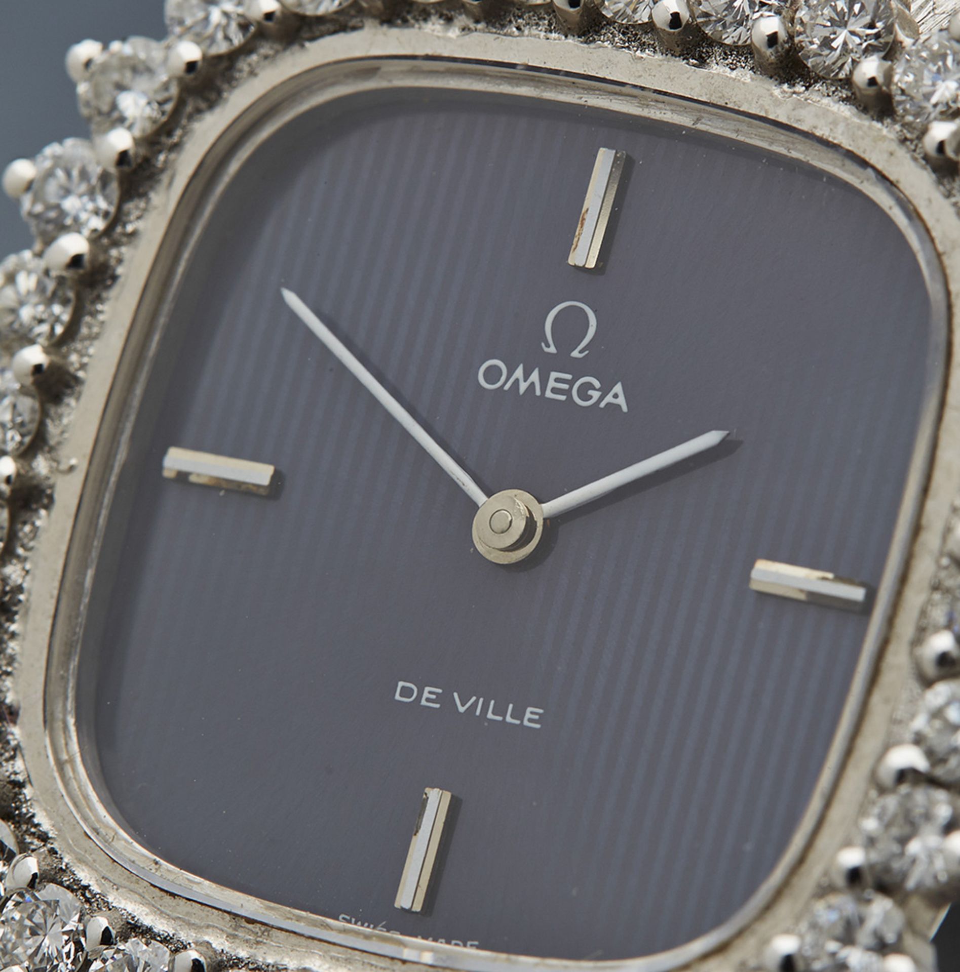 Omega De Ville Vintage 18k White Gold Diamonds Ladies - Image 4 of 9