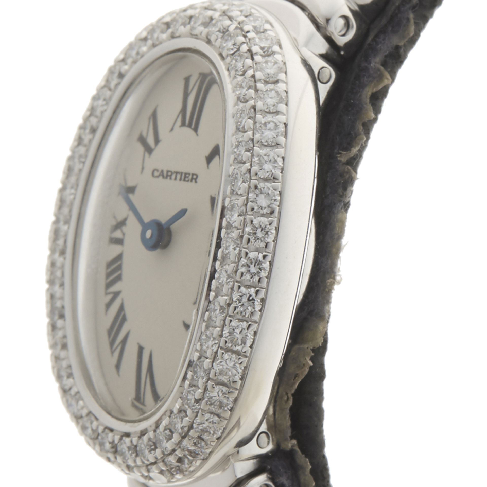 Cartier Baignoire Mini Original Diamond Bezel 18mm 18k White Gold 2369 - Image 3 of 7