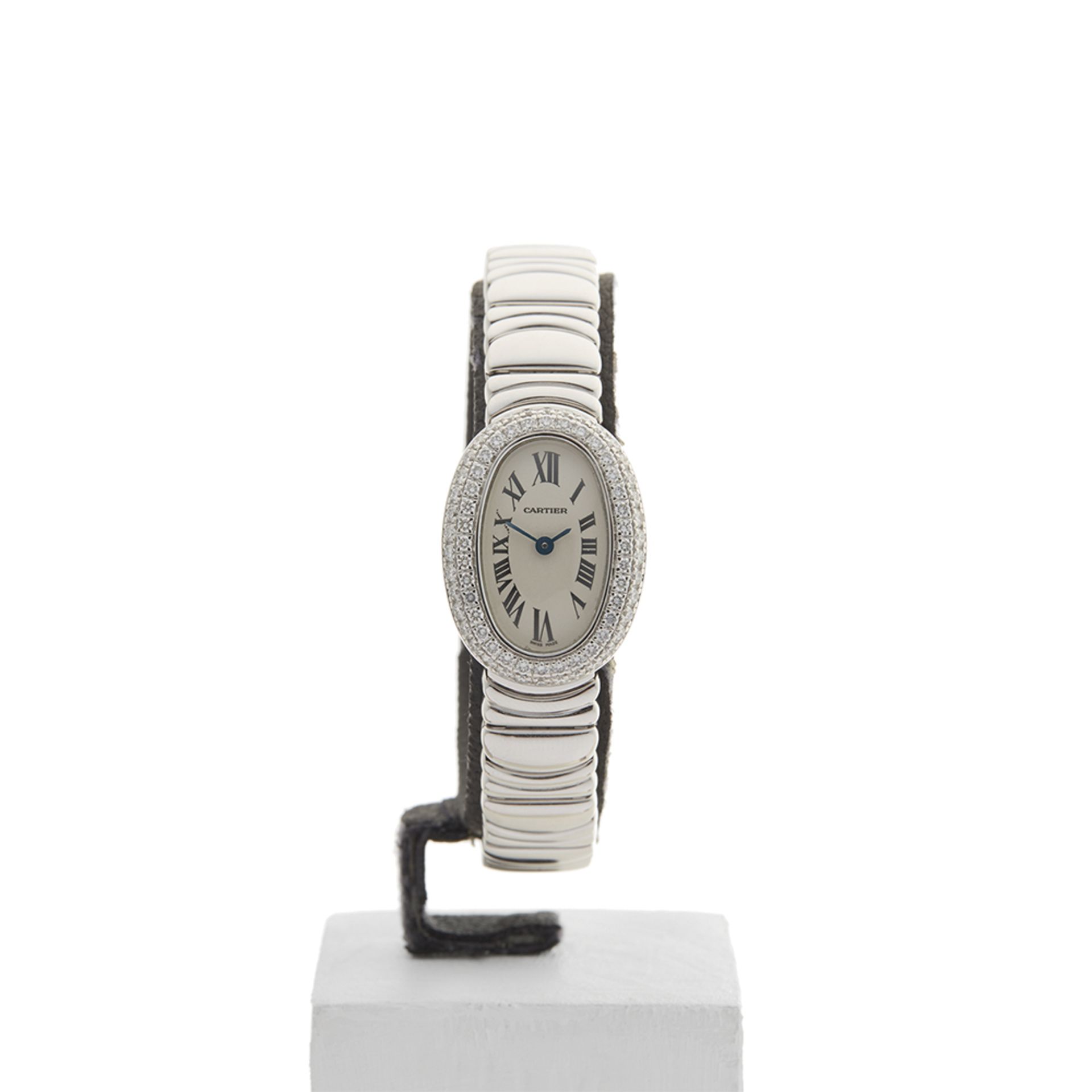 Cartier Baignoire Mini Original Diamond Bezel 18mm 18k White Gold 2369 - Image 2 of 7