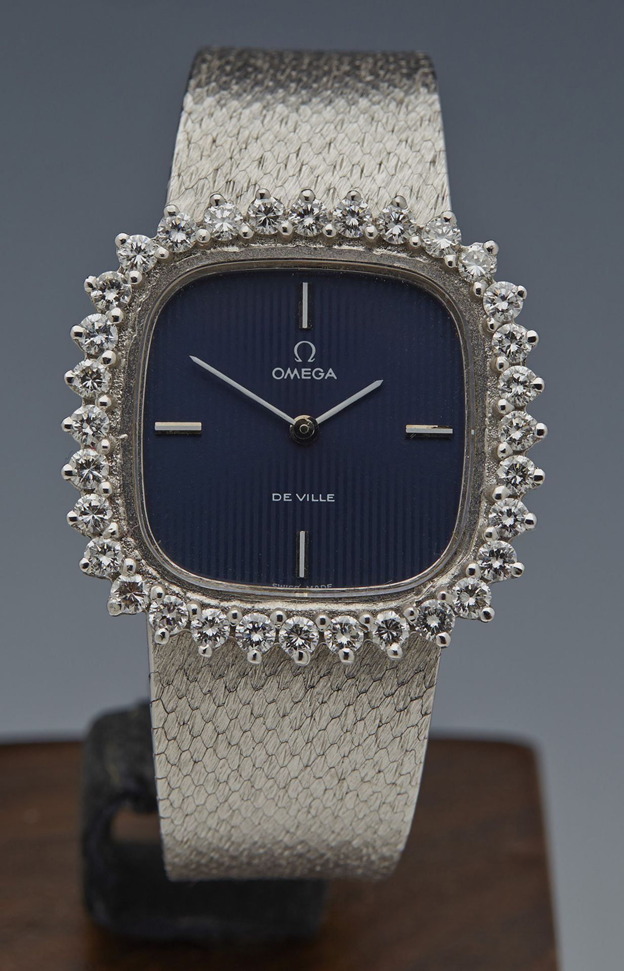 Omega De Ville Vintage 18k White Gold Diamonds Ladies - Image 3 of 9