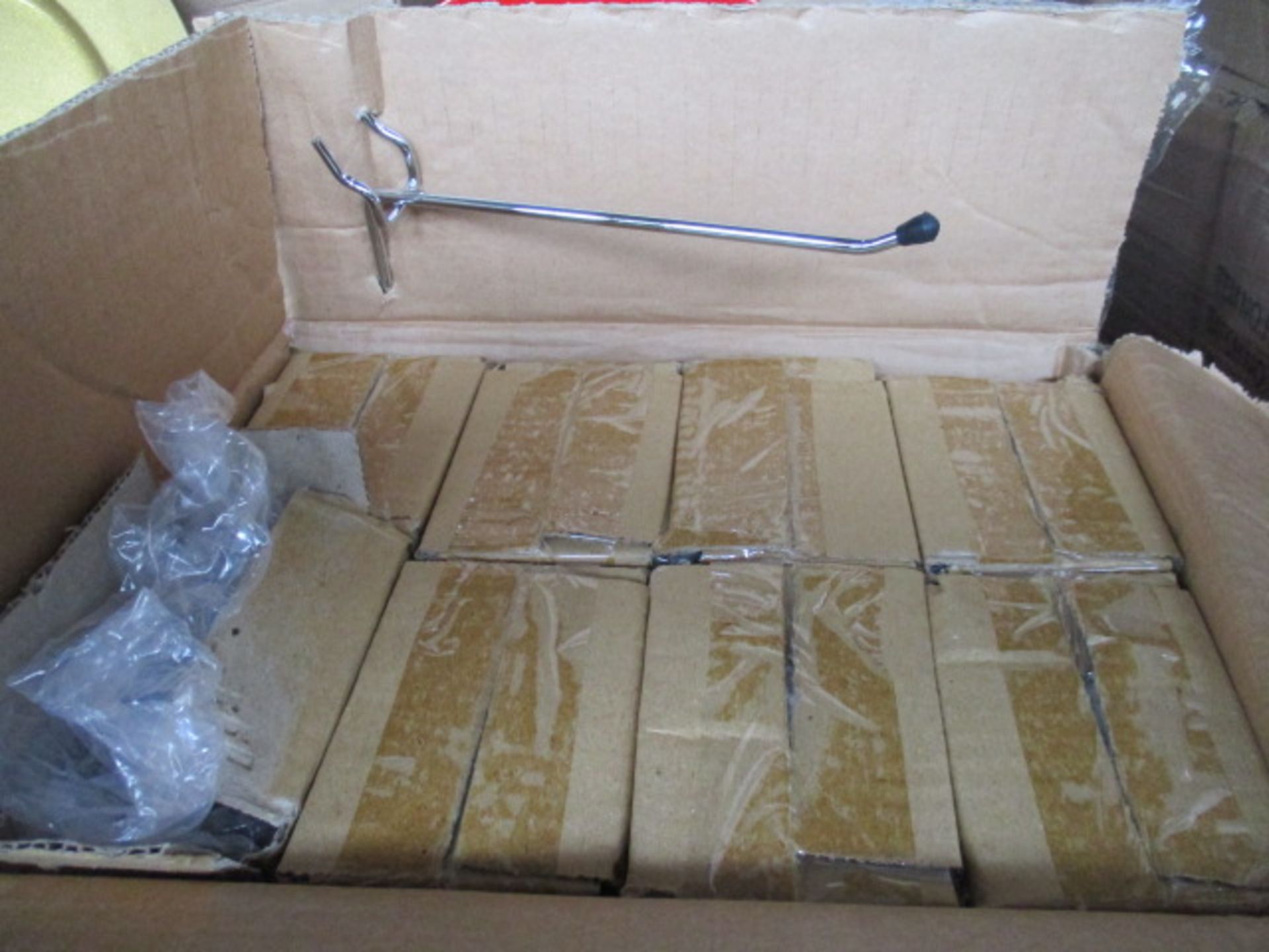 10. x cartons 8 inch peg board hook - 96pcs per carton - 960pcs total - sealed unopened - rrp 40p