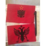 albanian miniature military cloth flags