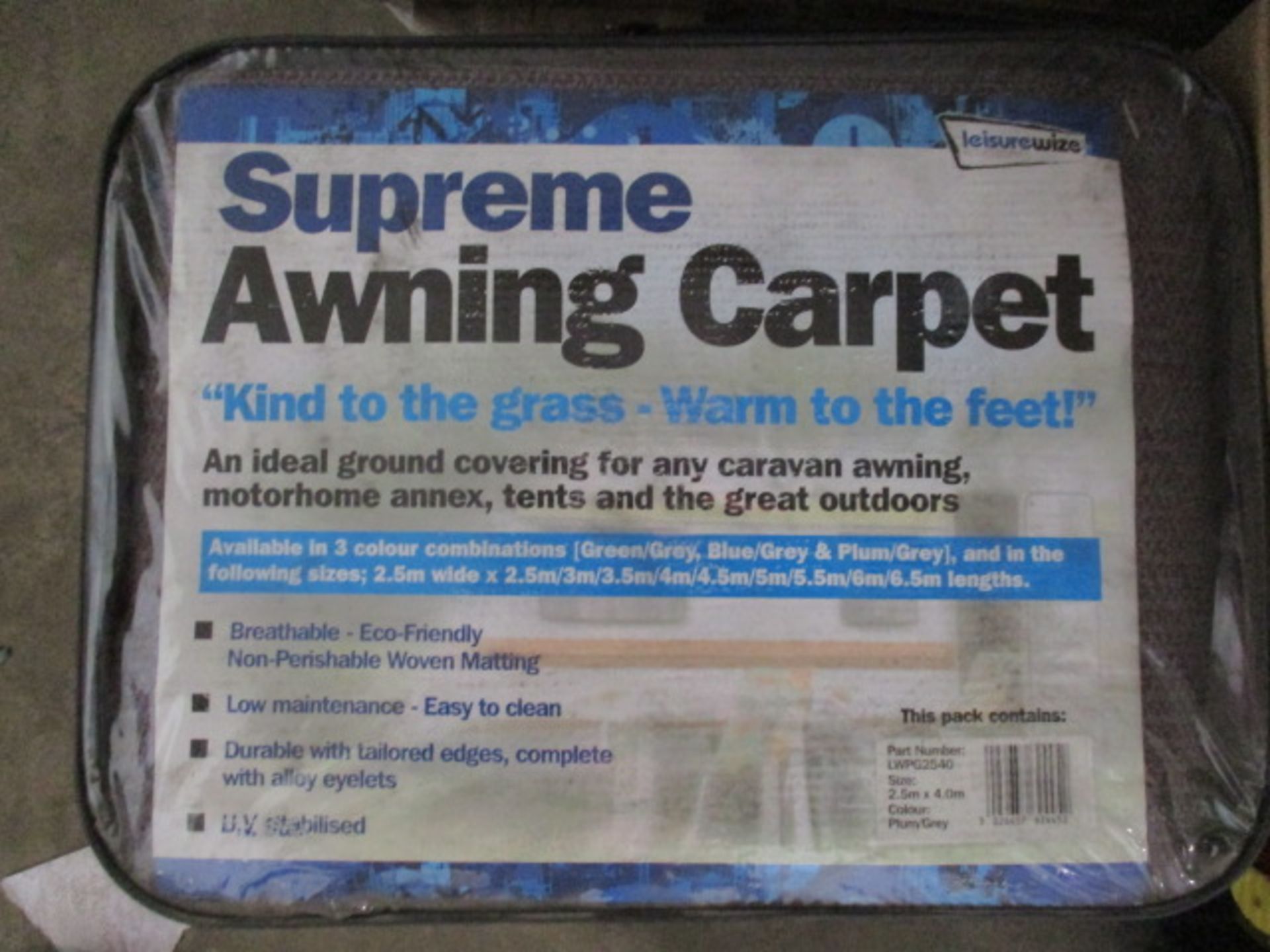 Supreme awning carpet size 2.5 x 4 meters RRP £49.99 Sealed