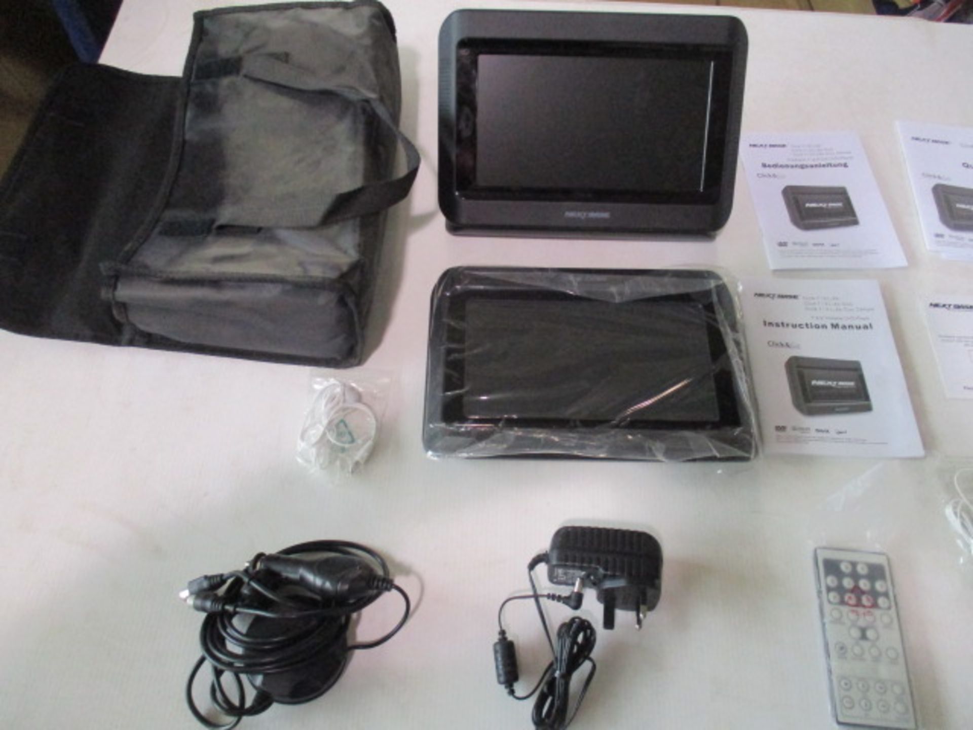 Unused Next Base 2 x monitors plus portable DVD player with all attachements and remote as - Image 3 of 3