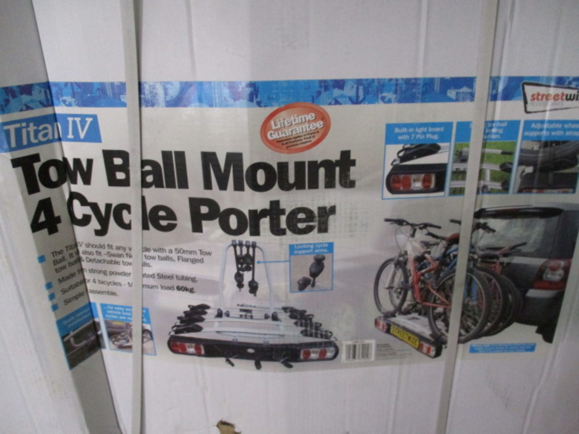 Boxed still in banded packaging Titan IV towball mount 4 cycle carrier RRP £389 - Image 2 of 2