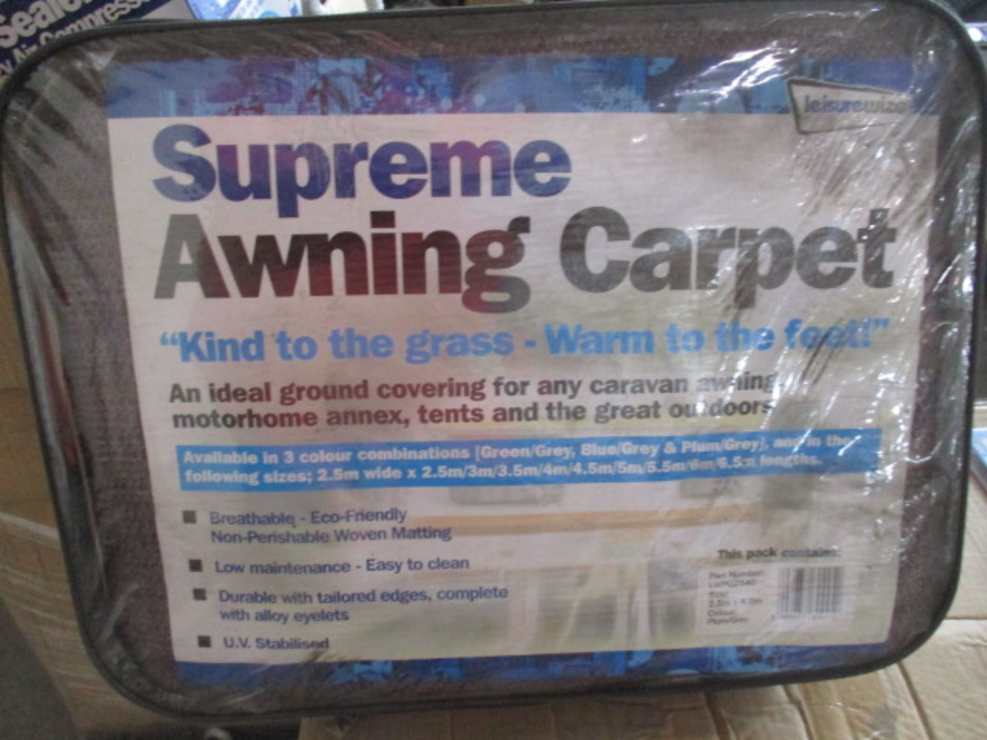 Supreme awning carpet size 2.5 x 4 meters RRP £49.99 Sealed