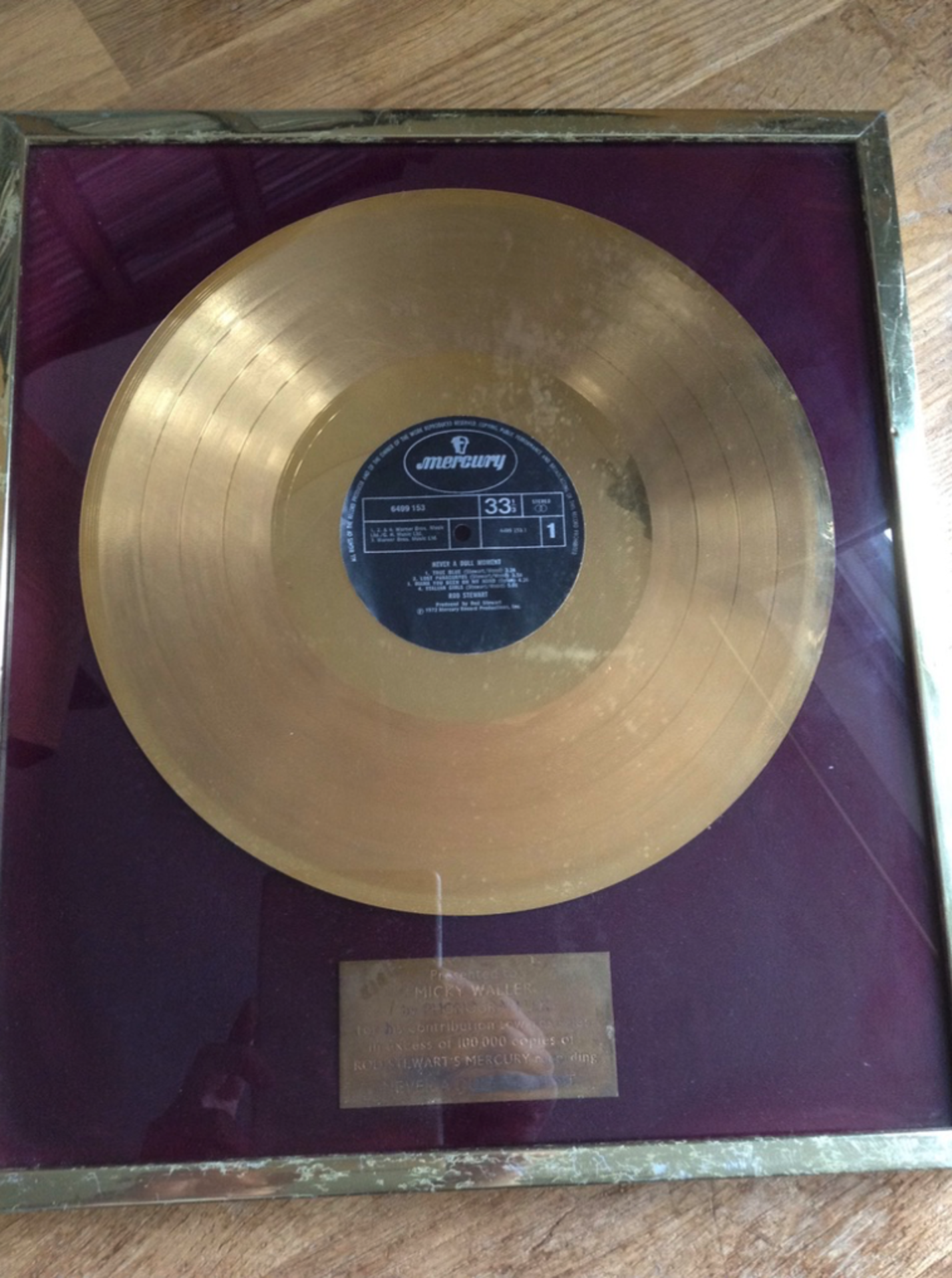 Rod Stewart, Gold & Silver Music Industry Award Discs Vintage 1970's with Signed Letters - Image 2 of 5