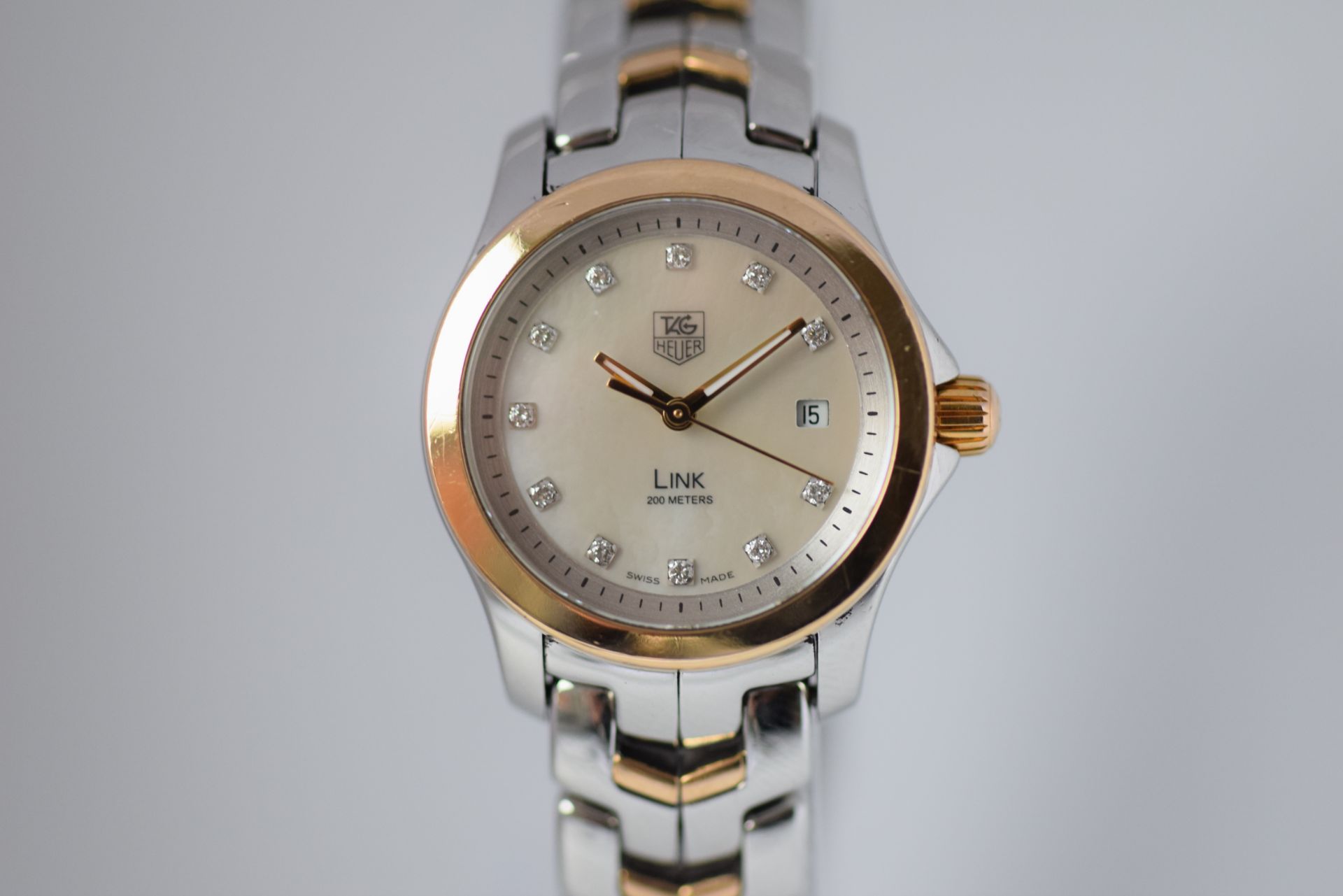 TAG HEUER LINK WJF1353.BB0581 WATCH MOP/DIAMONDS BOX & PAPERS