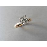 1.07ct Diamond solitaire ring with a brilliant cut diamond, H colour and Si1 clarity. Set in 18ct