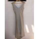 Beautiful Alexander McQueen dress in grey metallic silk