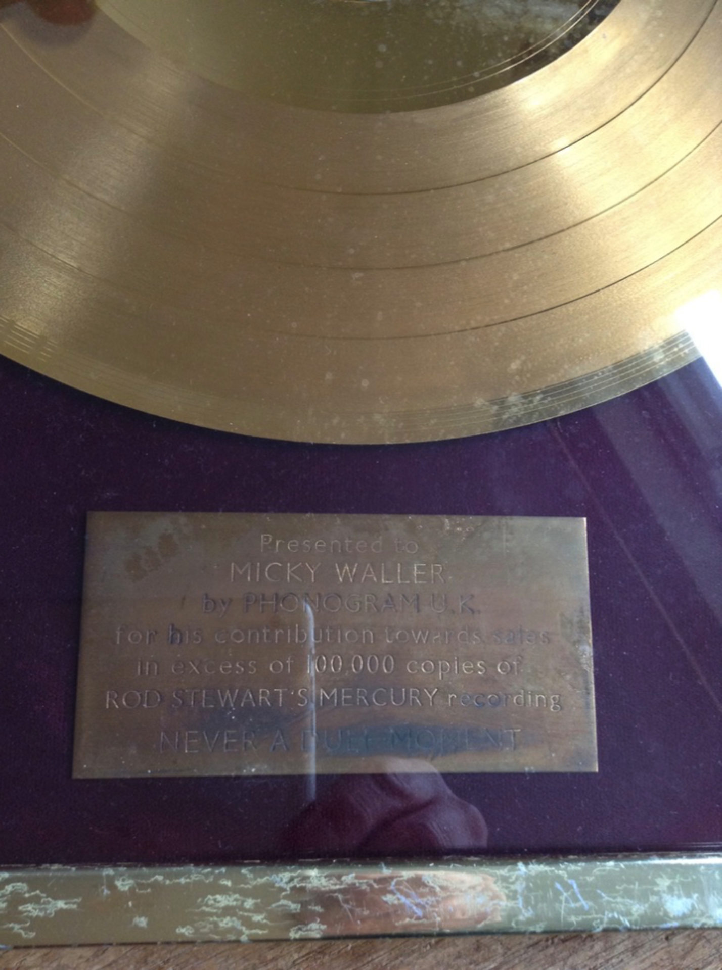 Rod Stewart, Gold & Silver Music Industry Award Discs Vintage 1970's with Signed Letters - Image 4 of 5