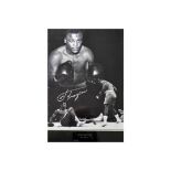Joe Frazier Signed Boxing print in black and white, nicknamed ‘Smokin’ Joe’