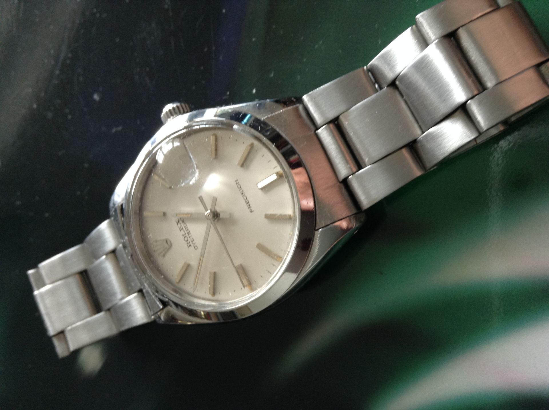 Rolex oyster date precision 6694 gents stainless steel wrist watch - Image 3 of 3