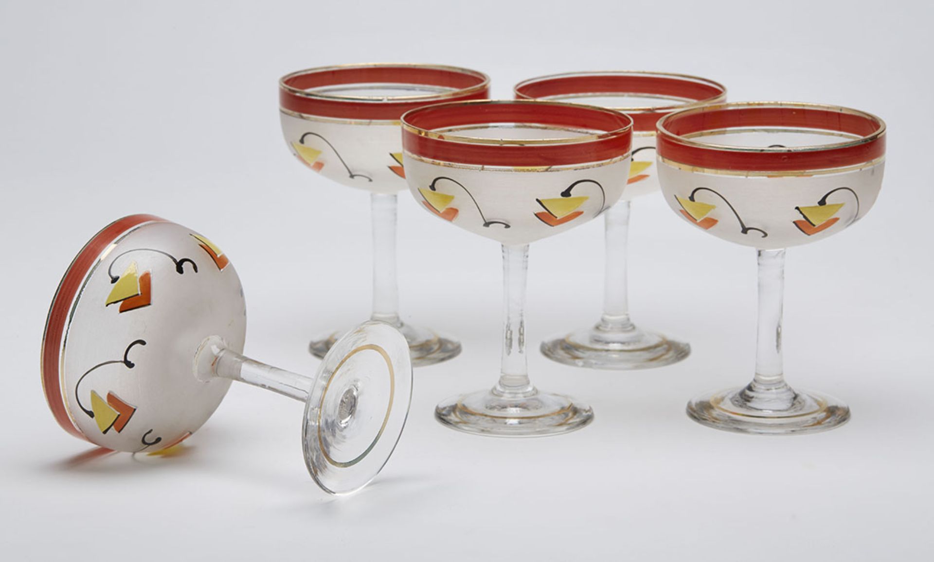 Art Deco Continental Handpainted Glass Cocktail Set C.1930 - Image 8 of 8