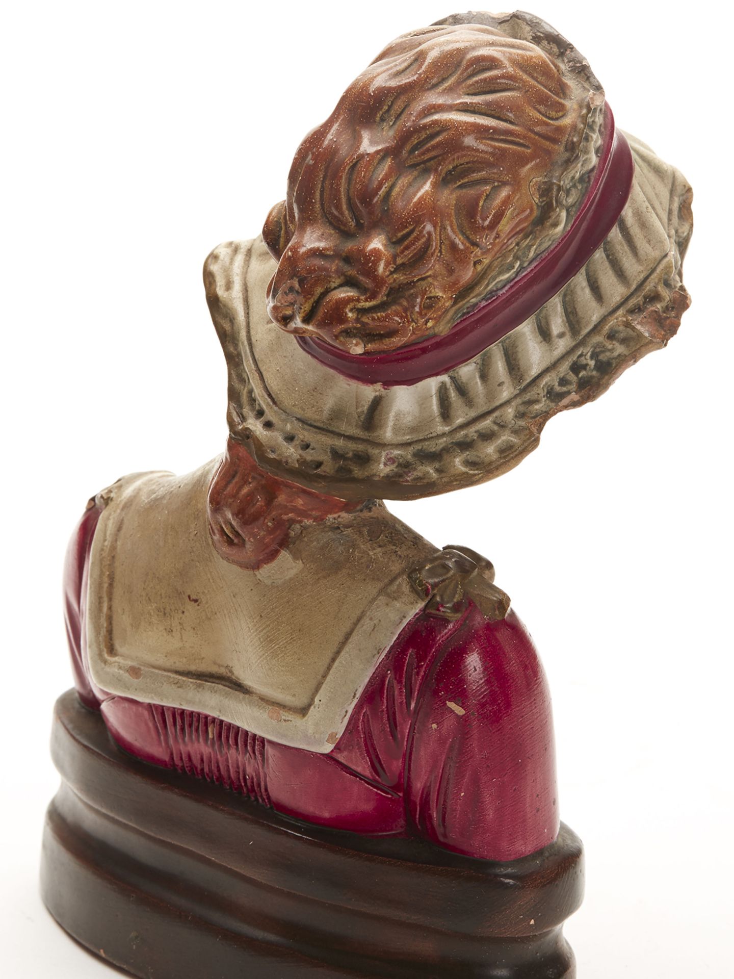 Art Nouveau Austrian Painted Pottery Bust Of Lady C.1900 - Image 7 of 8