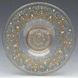 Antique Lobemyr Glass Persian Design Enameled Dish C.1875