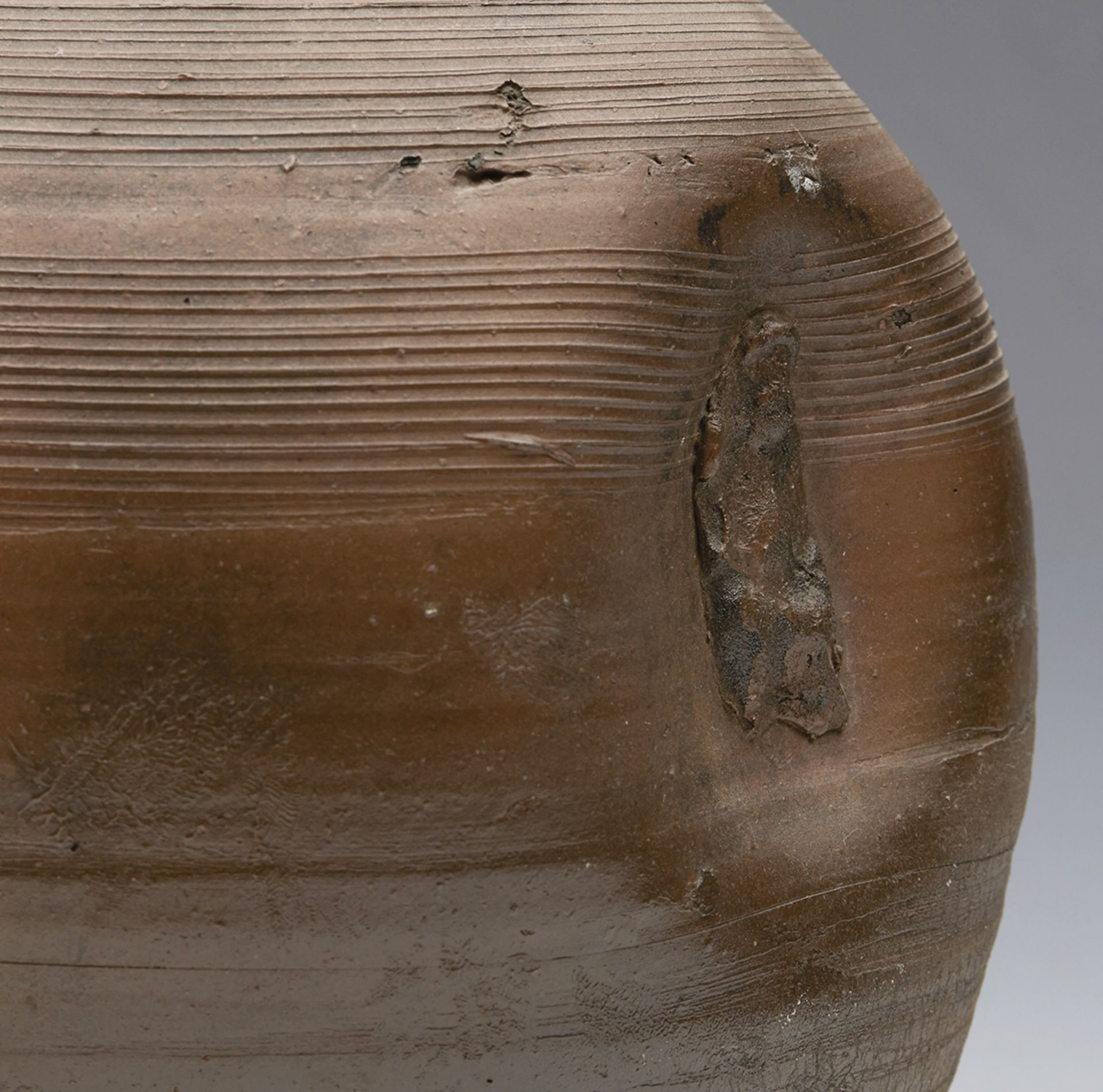 Antique Japanese Edo Bizen Ware Dimple Vase With Figures C.1800 - Image 5 of 8