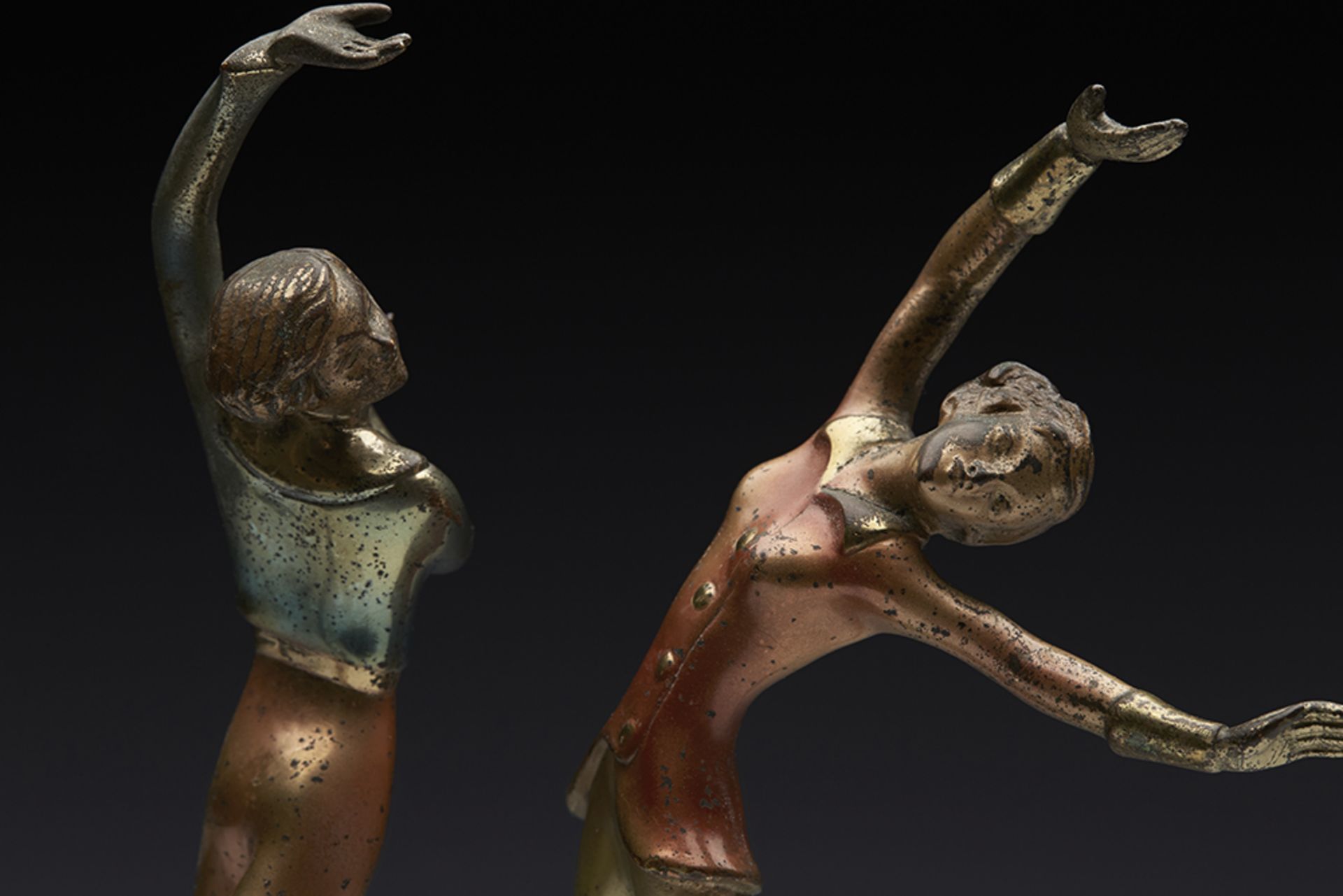Pair Art Deco Cold Painted Bronze Dancers Josef Lorenzl C.1930 - Image 7 of 21