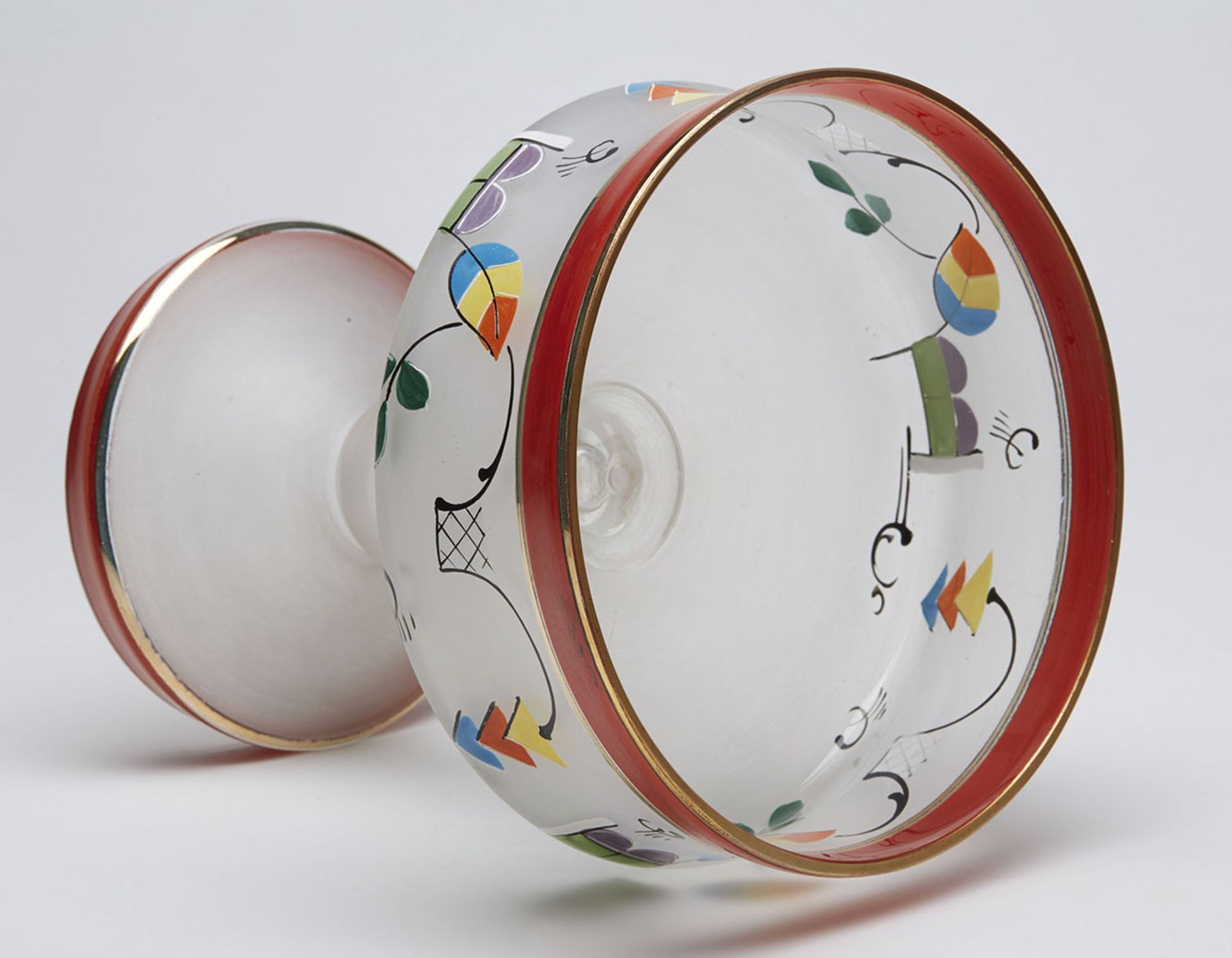 Art Deco Continental Handpainted Glass Cocktail Set C.1930 - Image 4 of 8