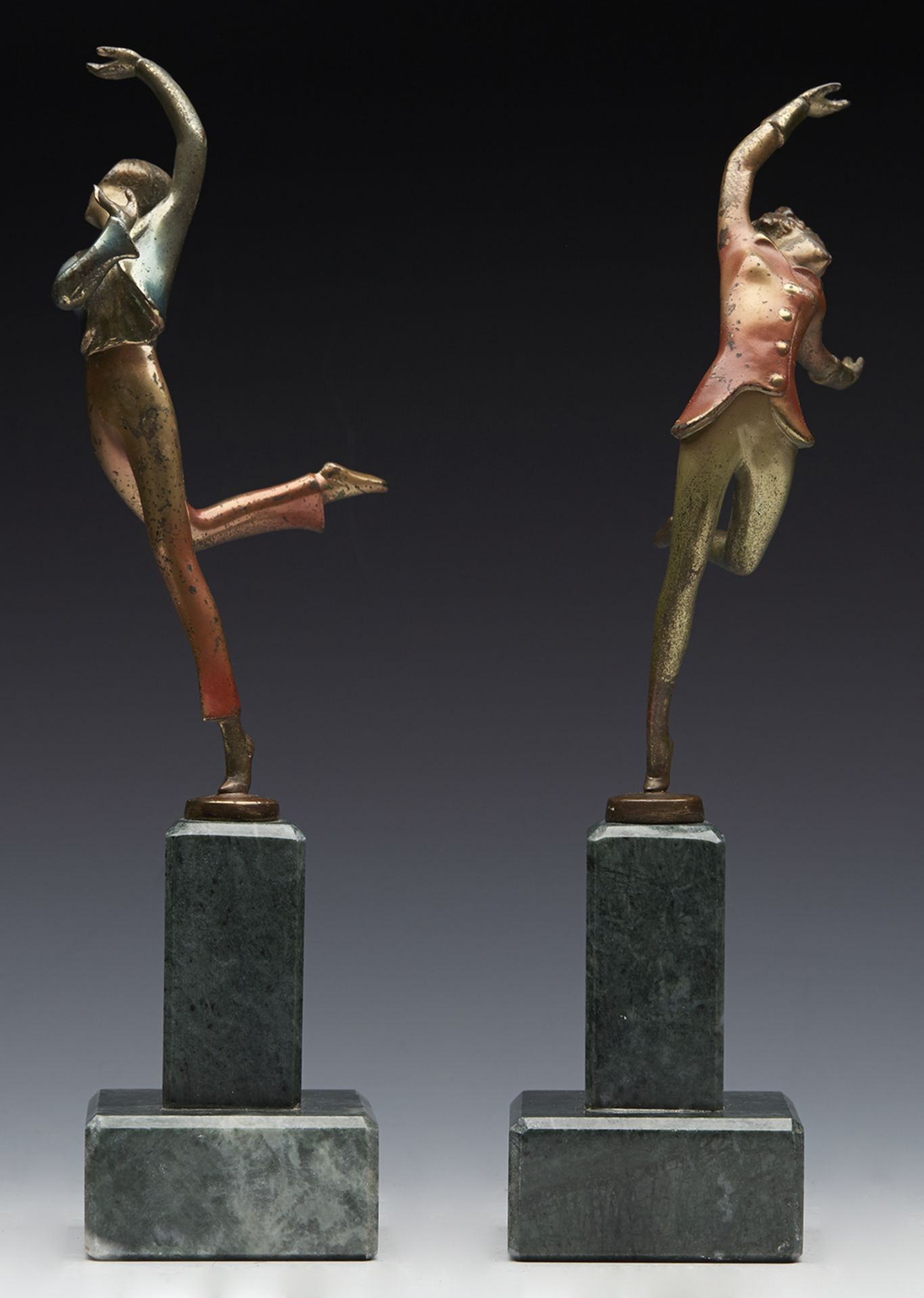 Pair Art Deco Cold Painted Bronze Dancers Josef Lorenzl C.1930 - Image 2 of 21