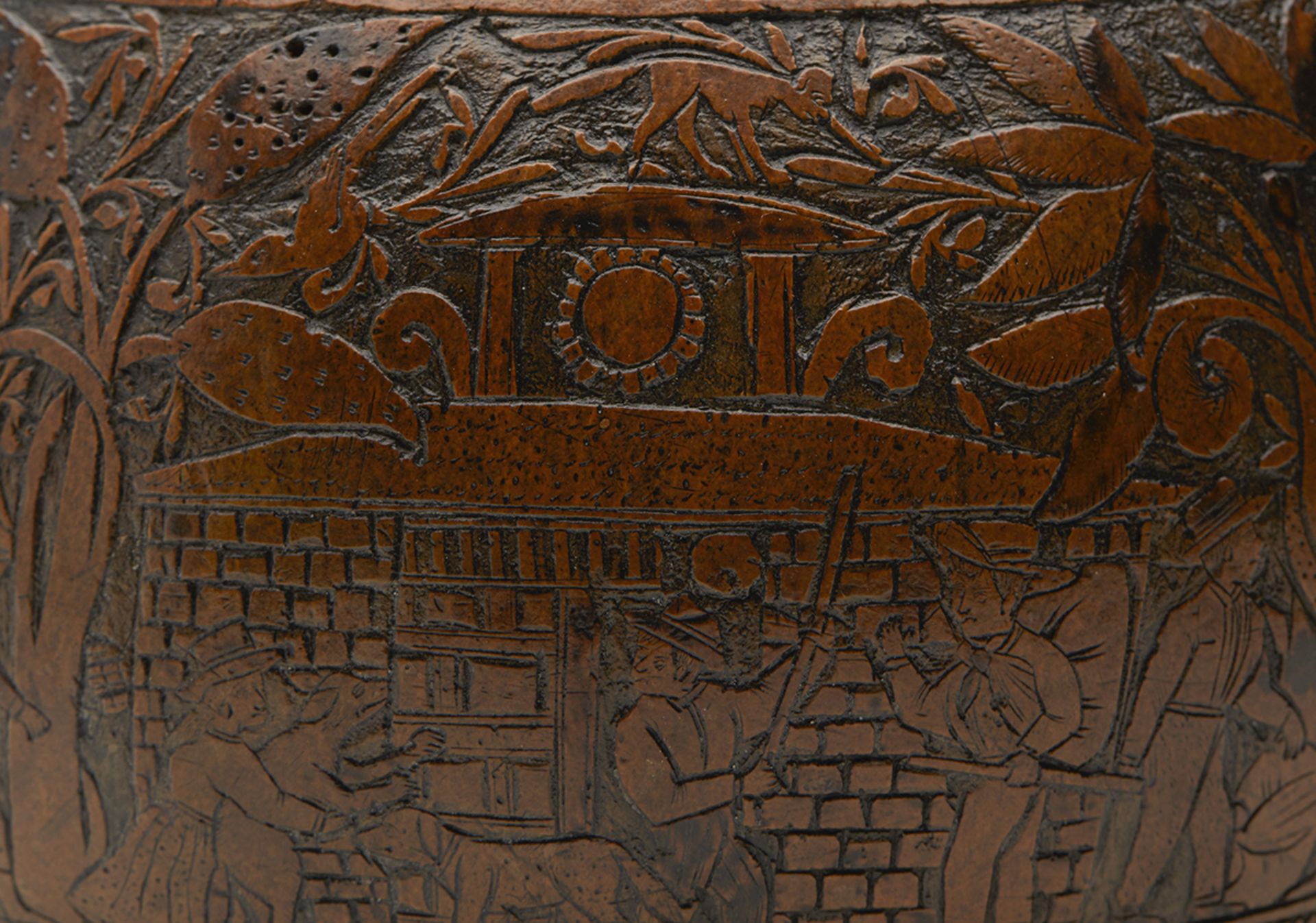 Museum Quality Hand Carved Gourd Container C.1800 - Image 2 of 8