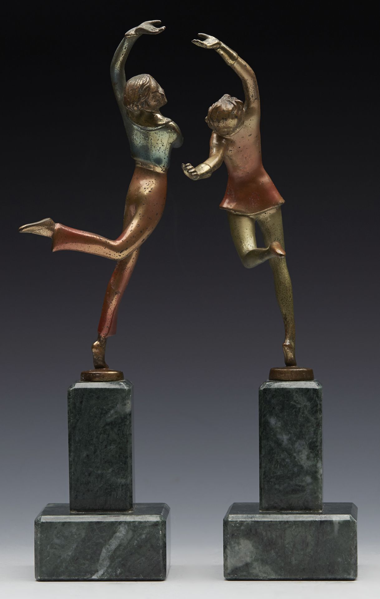 Pair Art Deco Cold Painted Bronze Dancers Josef Lorenzl C.1930 - Image 10 of 21