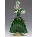 Vintage Italian Murano Glass Figurine Of A Lady C.1950