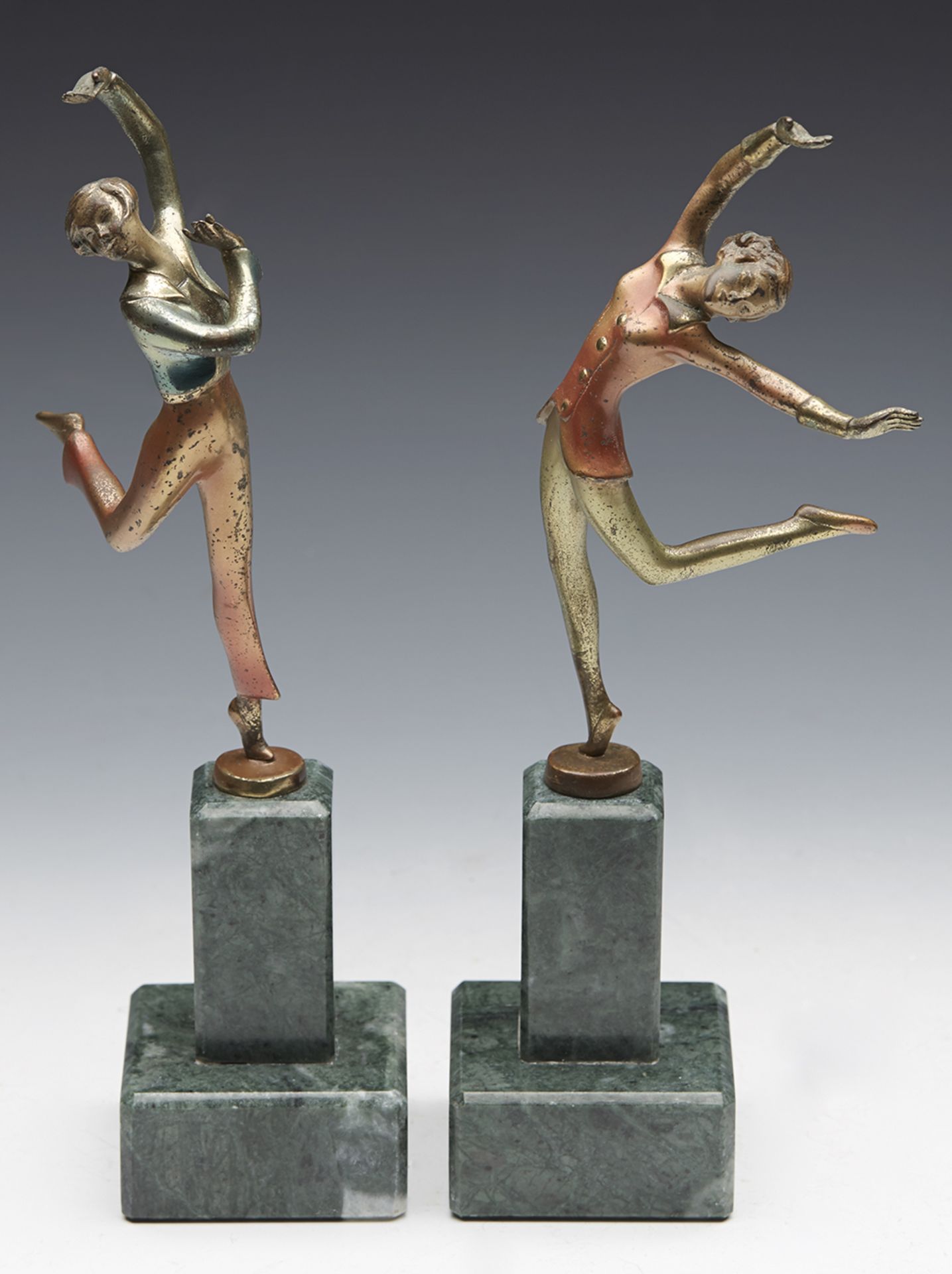 Pair Art Deco Cold Painted Bronze Dancers Josef Lorenzl C.1930 - Image 20 of 21