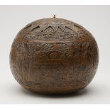 Museum Quality Hand Carved Gourd Container C.1800