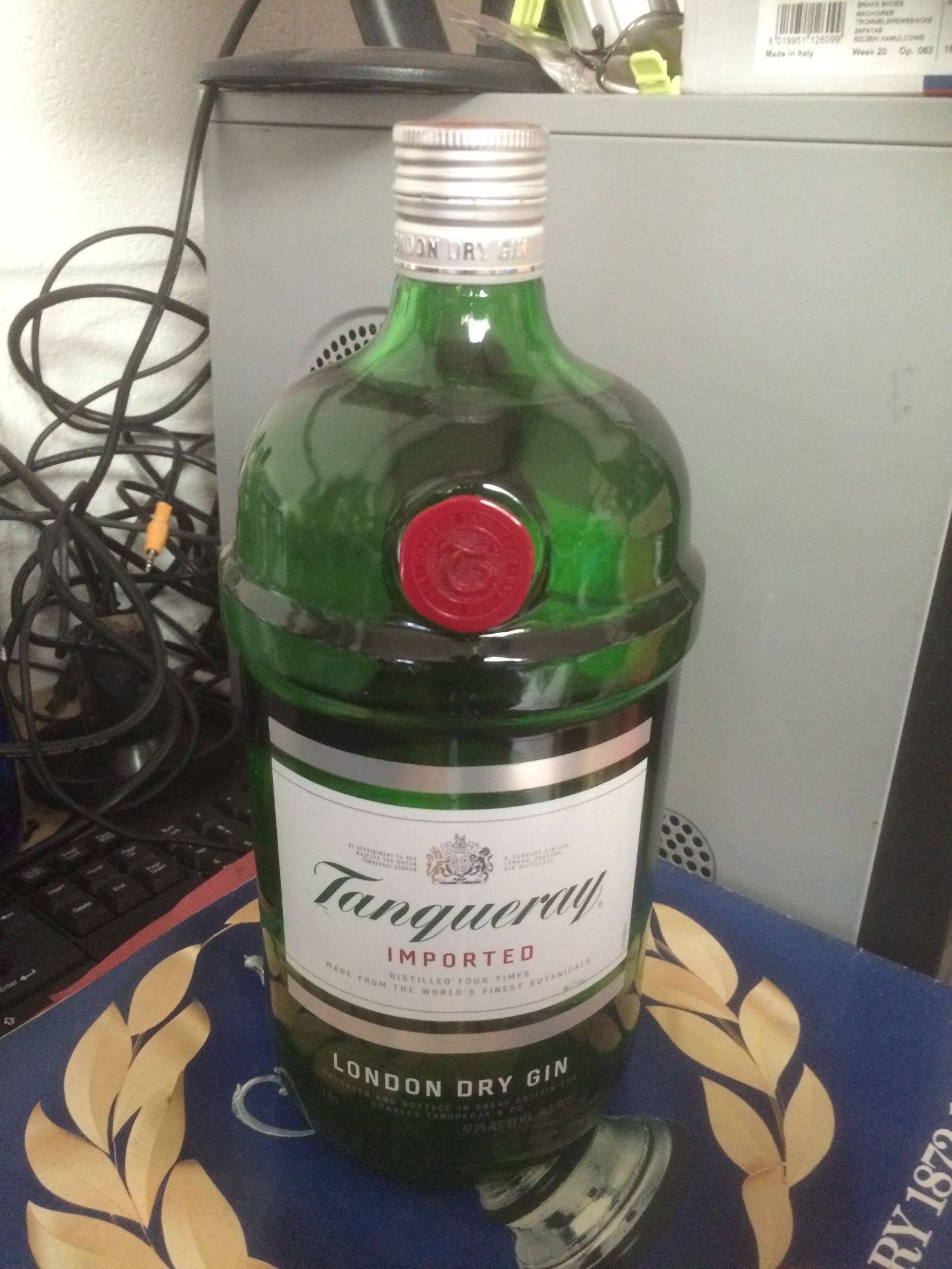 1 bottle Tanquaray gin. 1.75l bottle rare