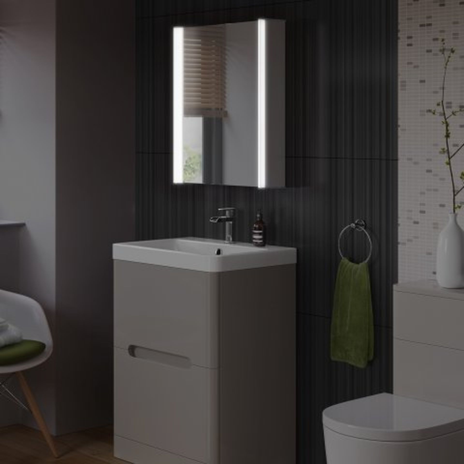 (AA14) 450x600mm Bloom Illuminated LED Mirror Cabinet & Shaver Socket. RRP £599.99. The 450x600 - Image 3 of 5