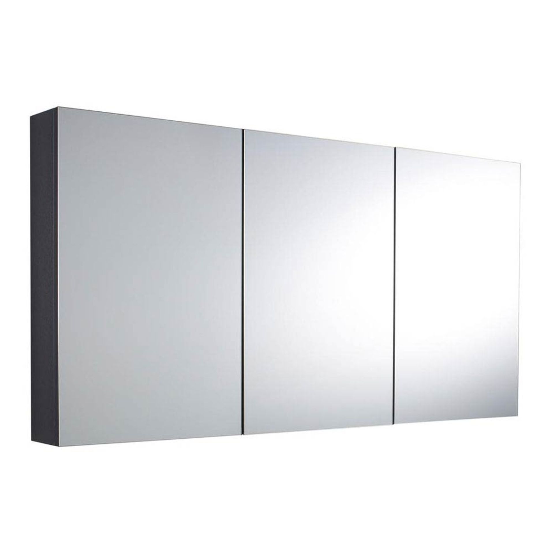 (AA205) 1350x700mm Hudson Reed Gloss Grey Quartet Mirror Cabinet. RRP £599.99. The Quartet Mirror - Image 2 of 2