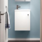 (107) 400mm Blanc Matte White Basin Unit - Wall Hung. RRP £179.99. Brand New Stock. Freeing up floor