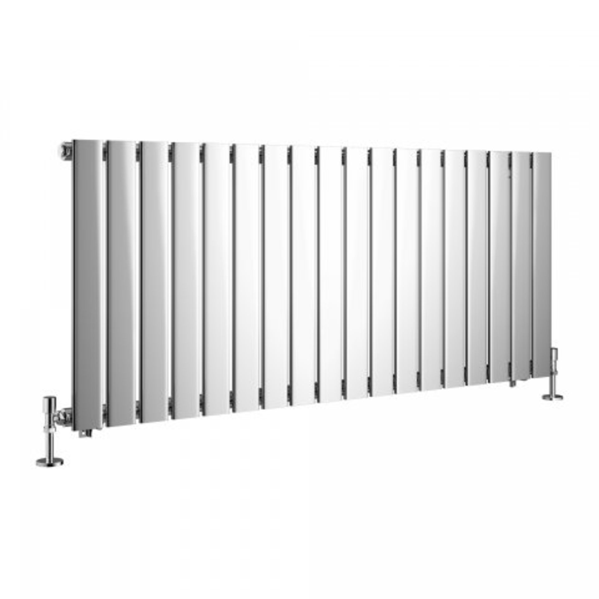 (AA161) 600x1380mm Chrome Single Flat Panel Horizontal Radiator. RRP £615.99. Designer Touch Ultra- - Image 4 of 4