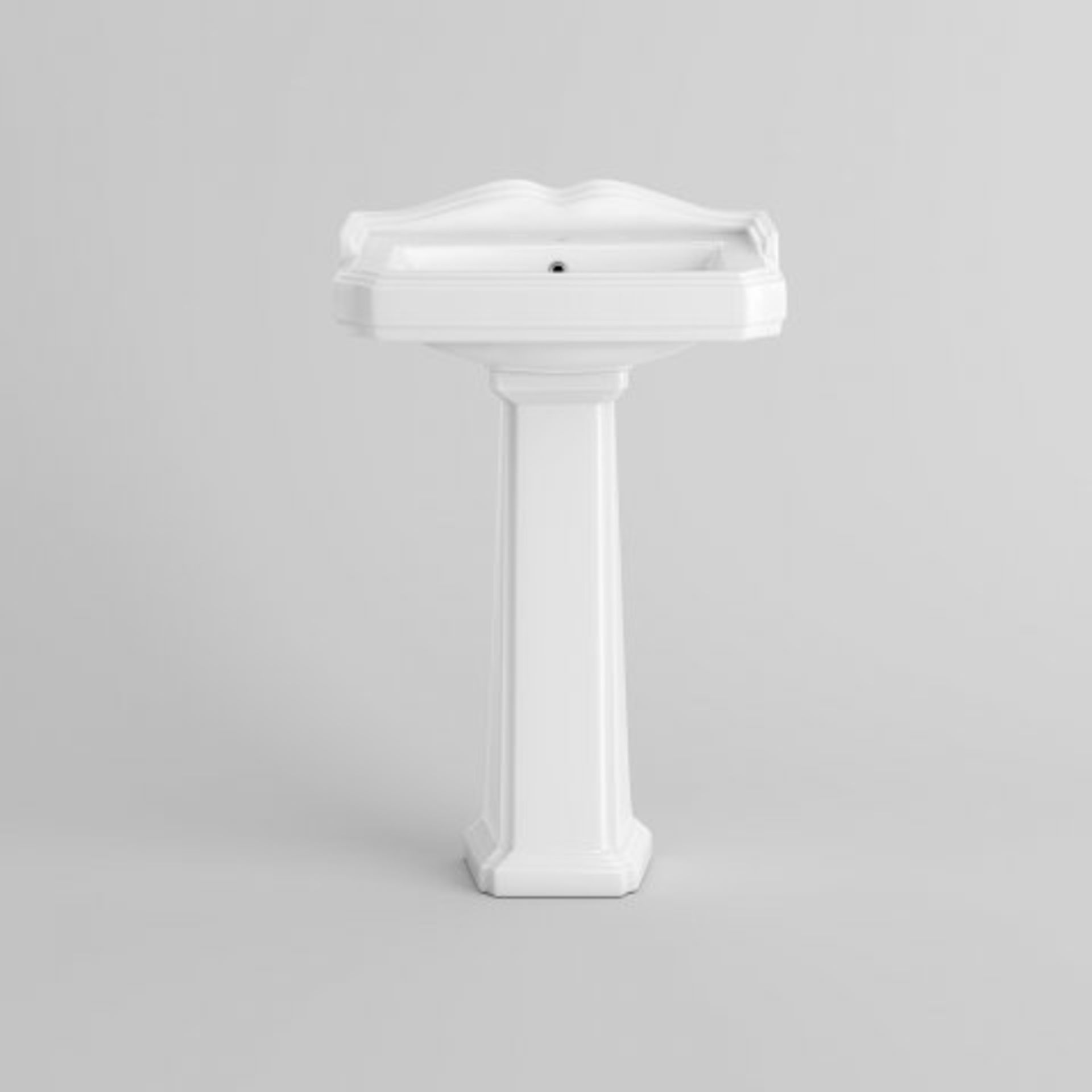 (AA218) Victoria Basin & Pedestal - Single Tap Hole. RRP £175.99. This traditional basin, - Image 4 of 4