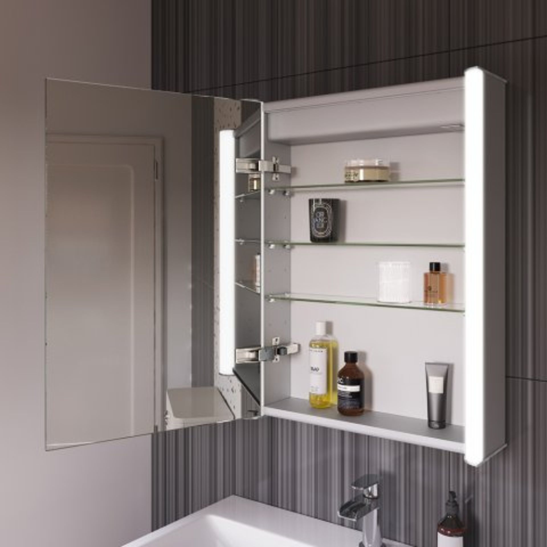 (AA14) 450x600mm Bloom Illuminated LED Mirror Cabinet & Shaver Socket. RRP £599.99. The 450x600 - Image 2 of 5
