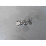 2.00ct Diamond set solitaire style earrings. Each set with 1ct brilliant cut diamond ( enhanced