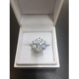 9.02ct diamond solitaire ring set in platinum. F colour, I1 clarity. 6 claw setting. Valued at £