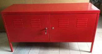 Red Metal Storage Cabinet