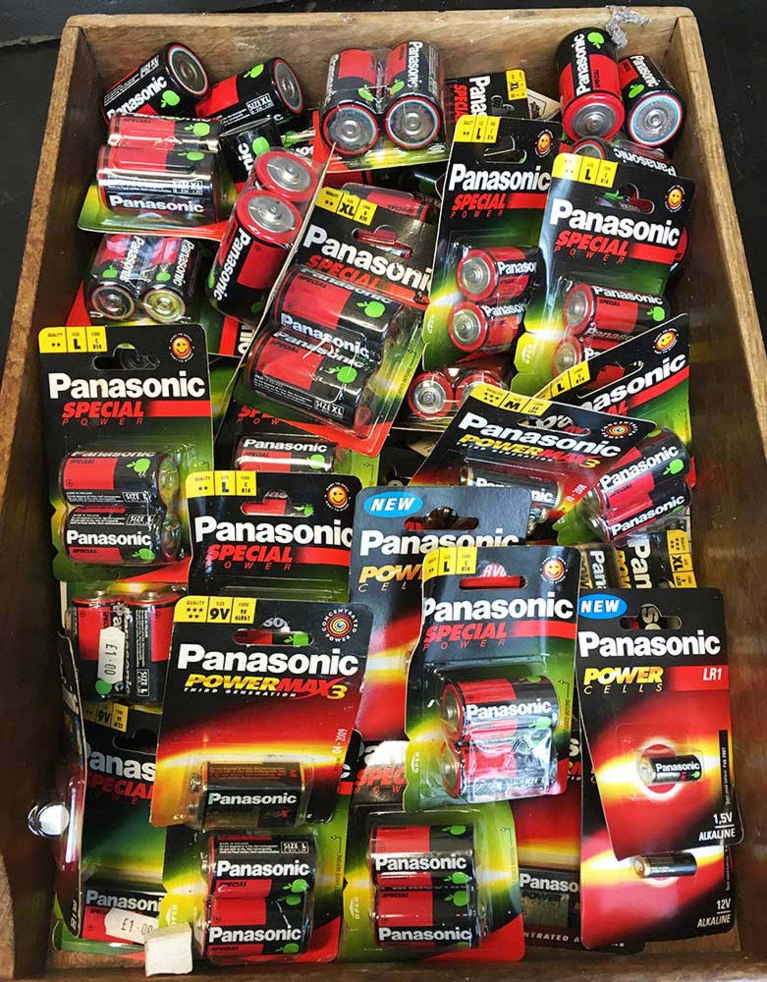 A Tray of Panasonic Batteries