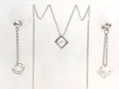 Silver Necklace and Earring set with Swarovski Crystal