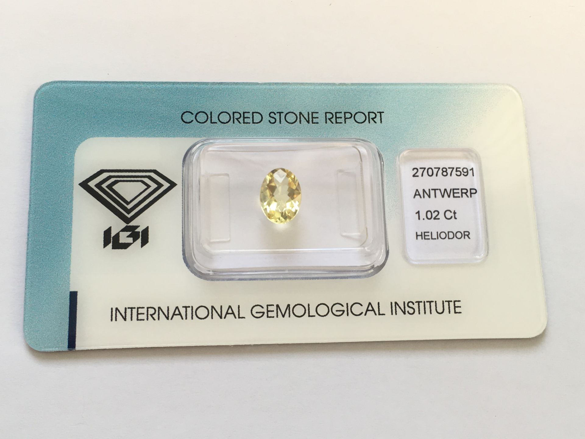 1.02ct Natural Beryl (Heliodor) With IGI Certificate