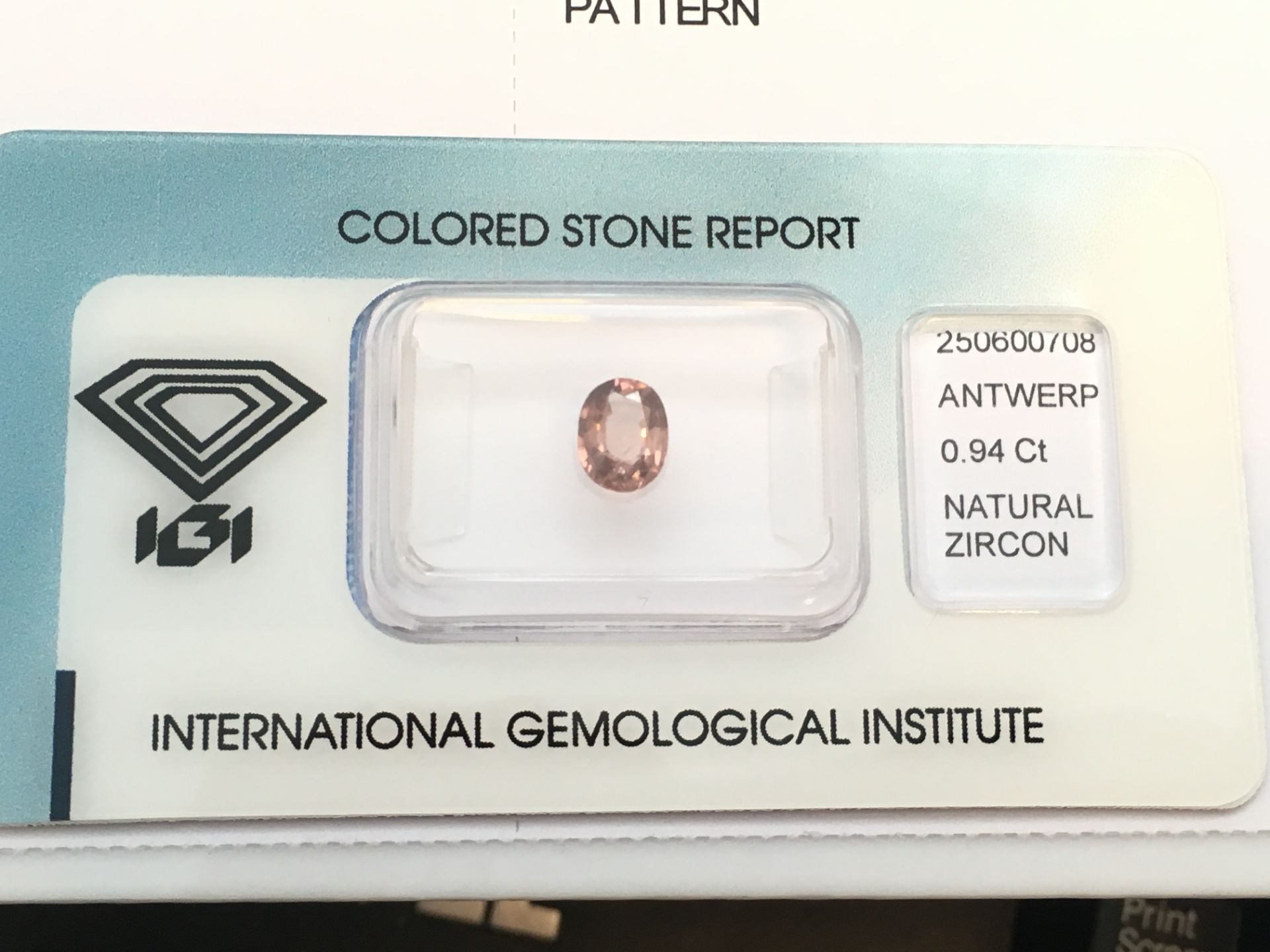 0.94ct Natural Zircon with IGI Certificate