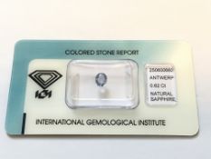 0.62ct Natural Sapphire with IGI Certificate