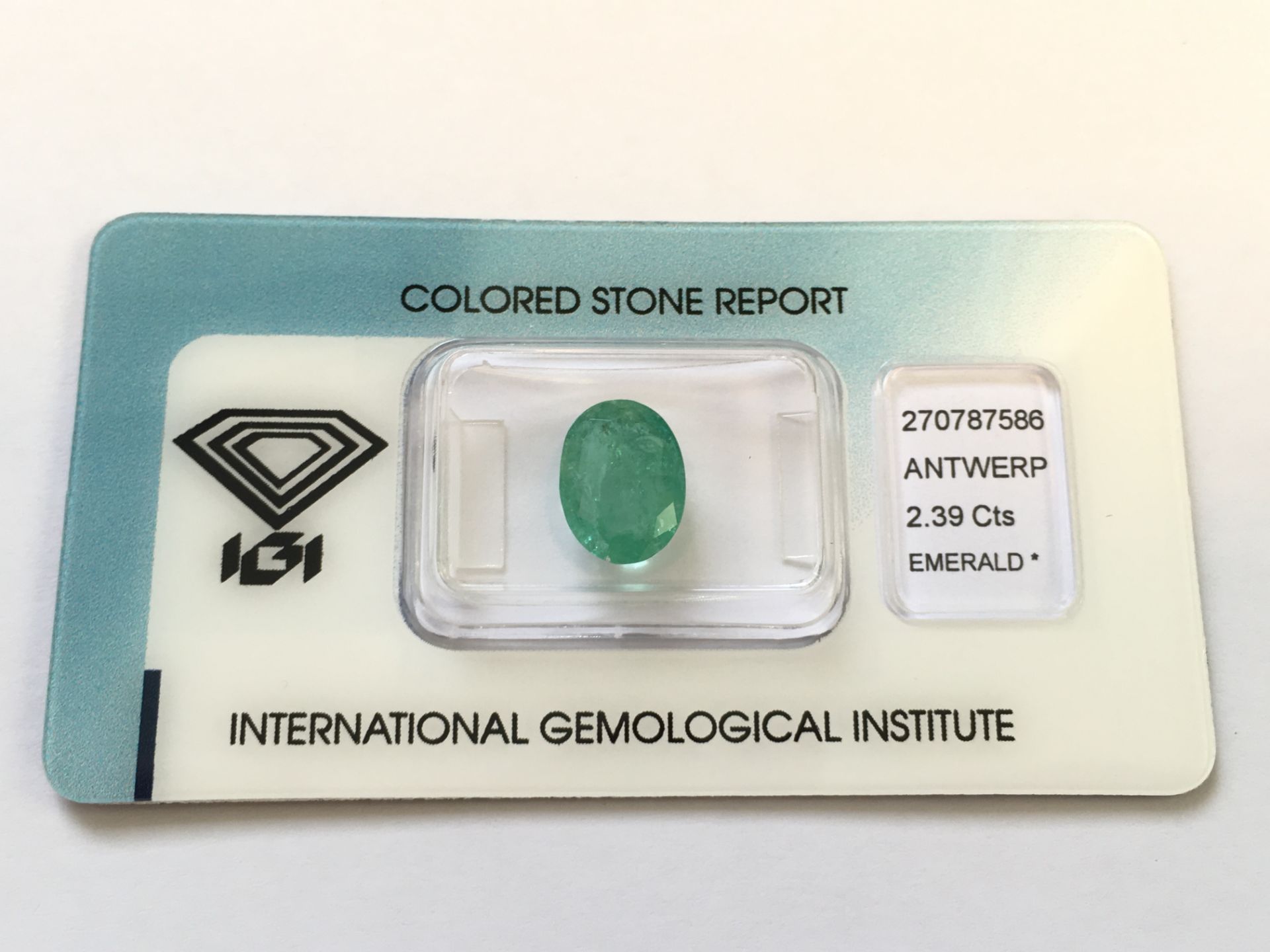 2.39ct Natural Emerald with IGI Certificate