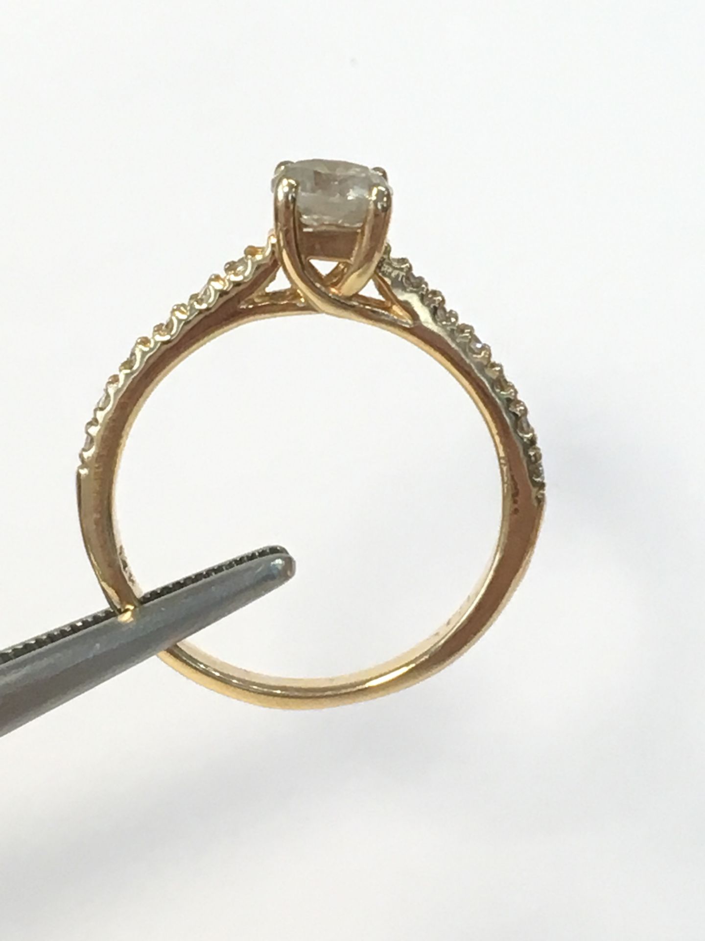 14K Yellow Gold Engagement Ring Hallmarked