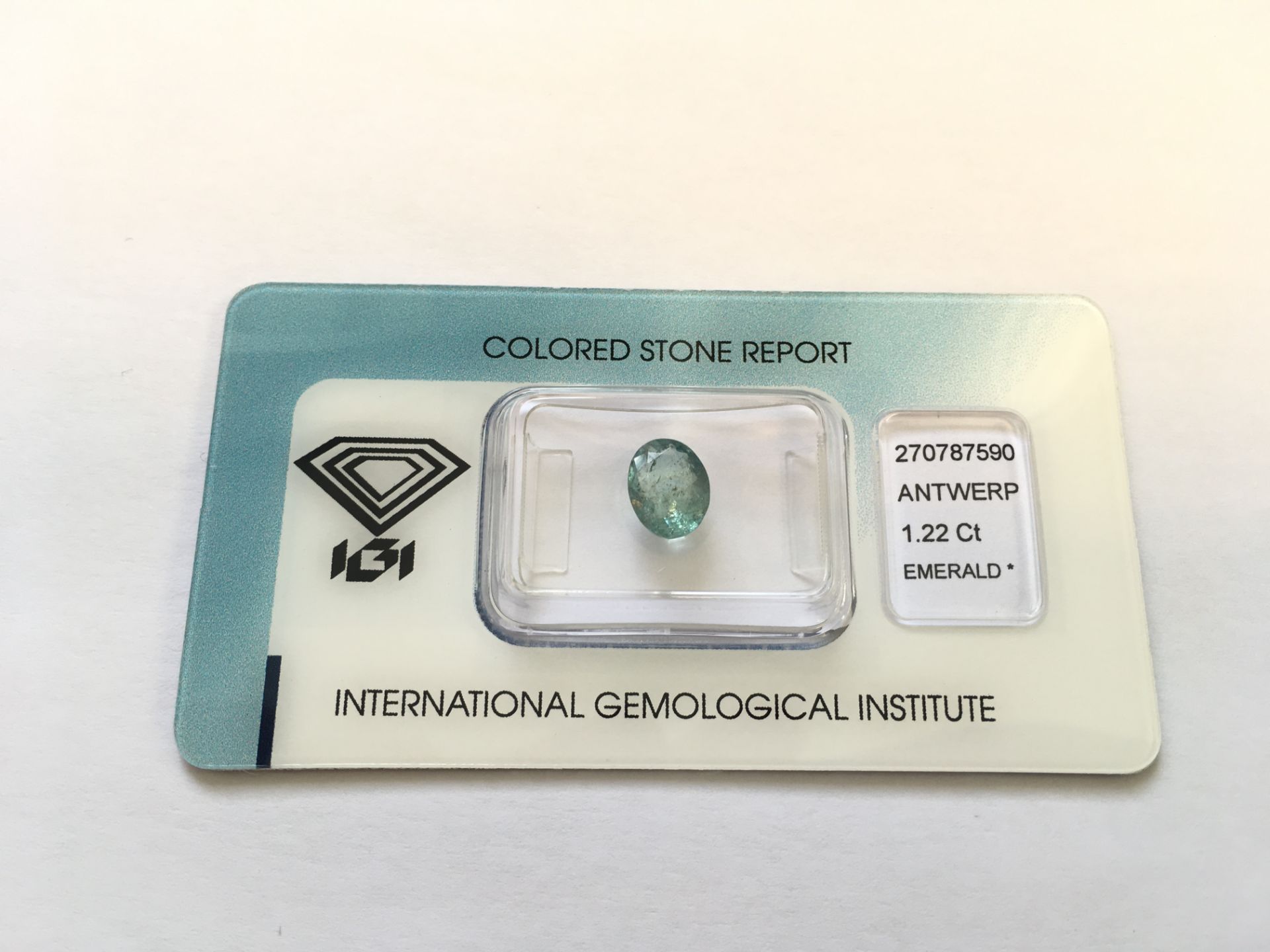 1.22ct Natural Emerald with IGI Certificate