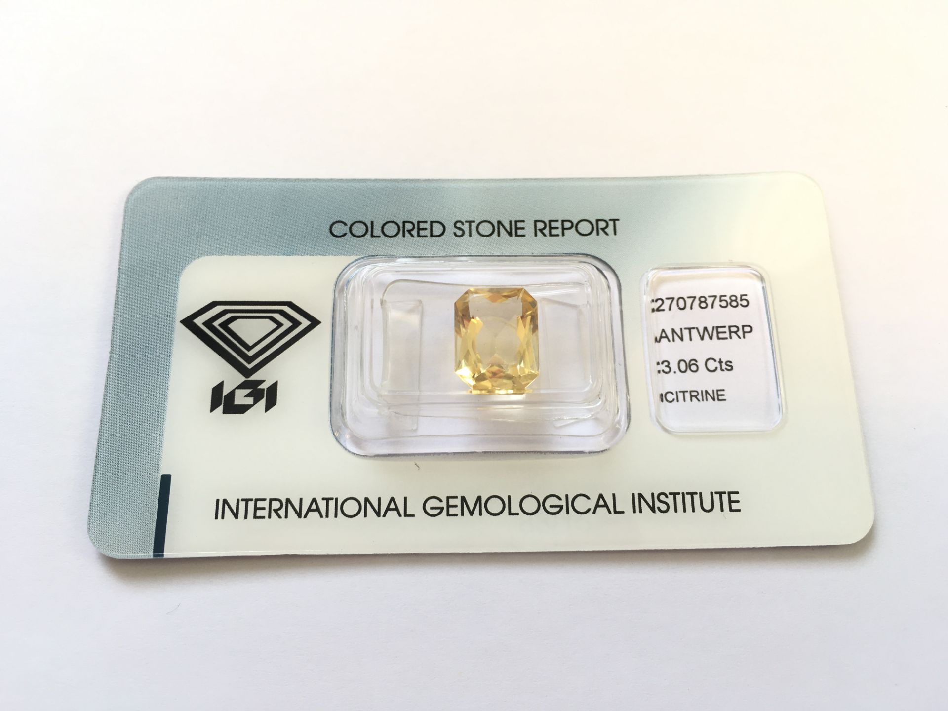 3.06ct Natural Citrine with IGI Certificate