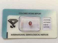 0.52ct Natural Sapphire with IGI Certificate