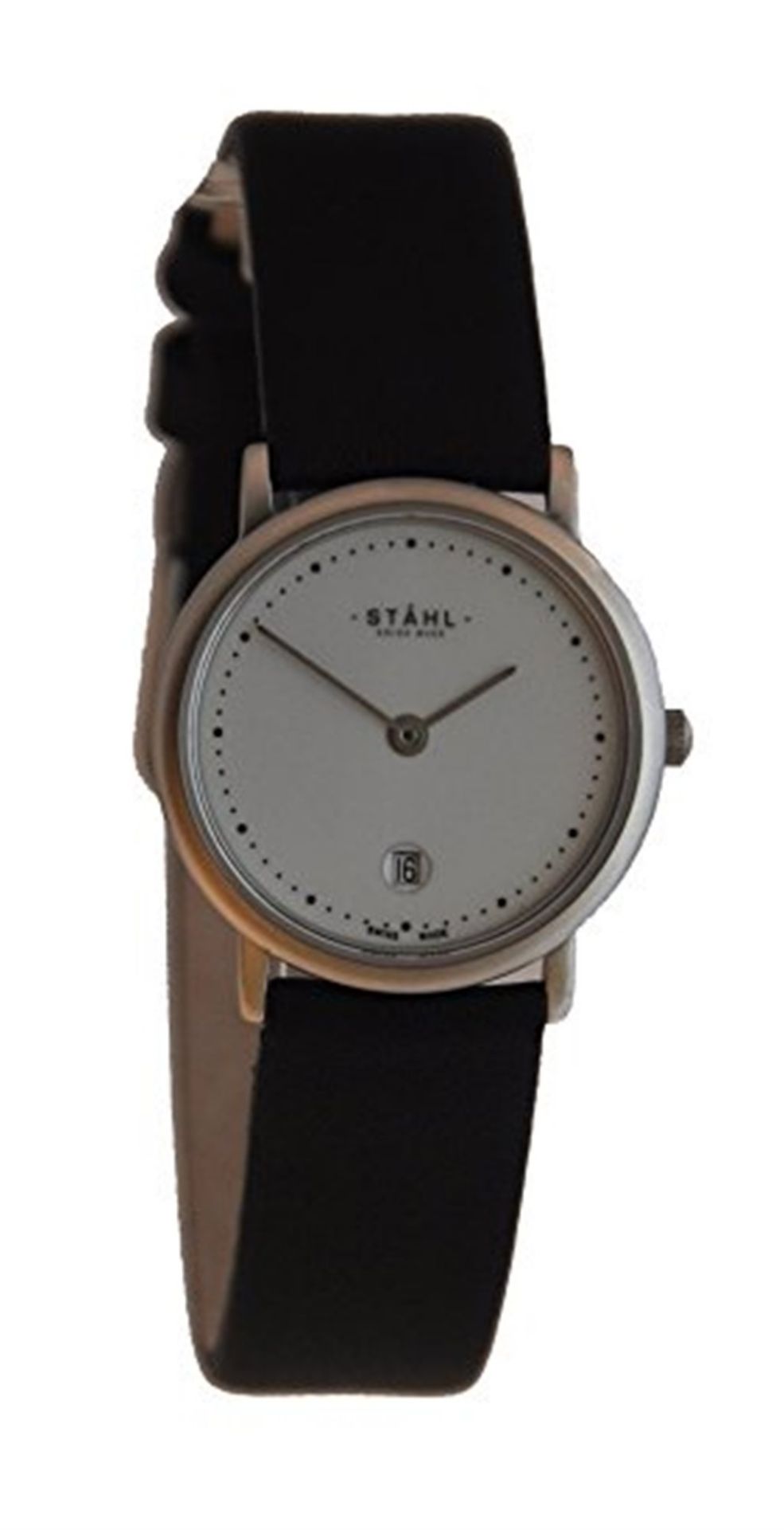 Stahl ST61418 Brushed Stainless Steel Watch with Date Small White Multi-Dots